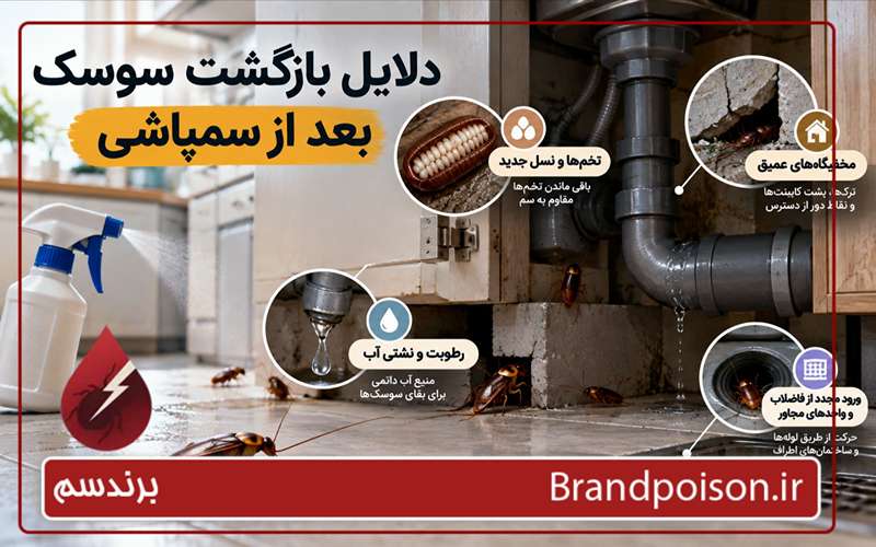 چرا بعد از سمپاشی هنوز سوسک میبینیم؟|نظر کارشناسان + راهکارها 2 دلایل برگشت سوسک بعد از سمپاشی